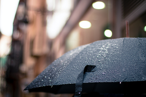 A black umbrella